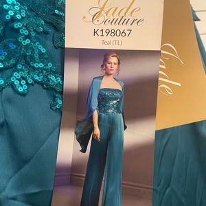 Jade Couture’s Audrey Sequin Lace Couture Satin Face Chiffon Jumpsuit